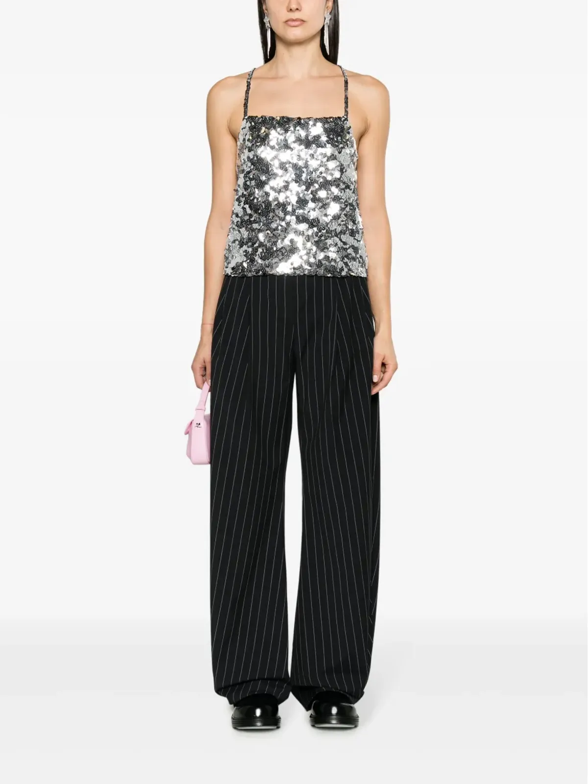 Sonia Rykiel スパンコール付きスクエアネック タンクトップ - 画像2