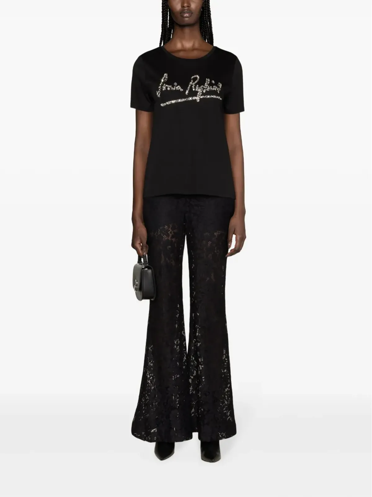 Sonia Rykiel ロゴ入りコットンブレンドTシャツ - 画像2