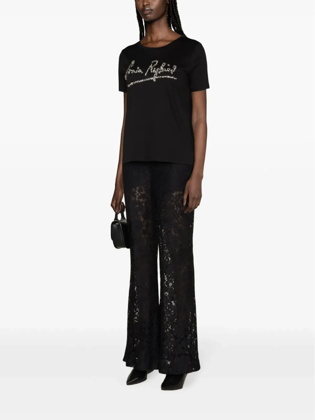 Sonia Rykiel ロゴ入りコットンブレンドTシャツ - 画像3