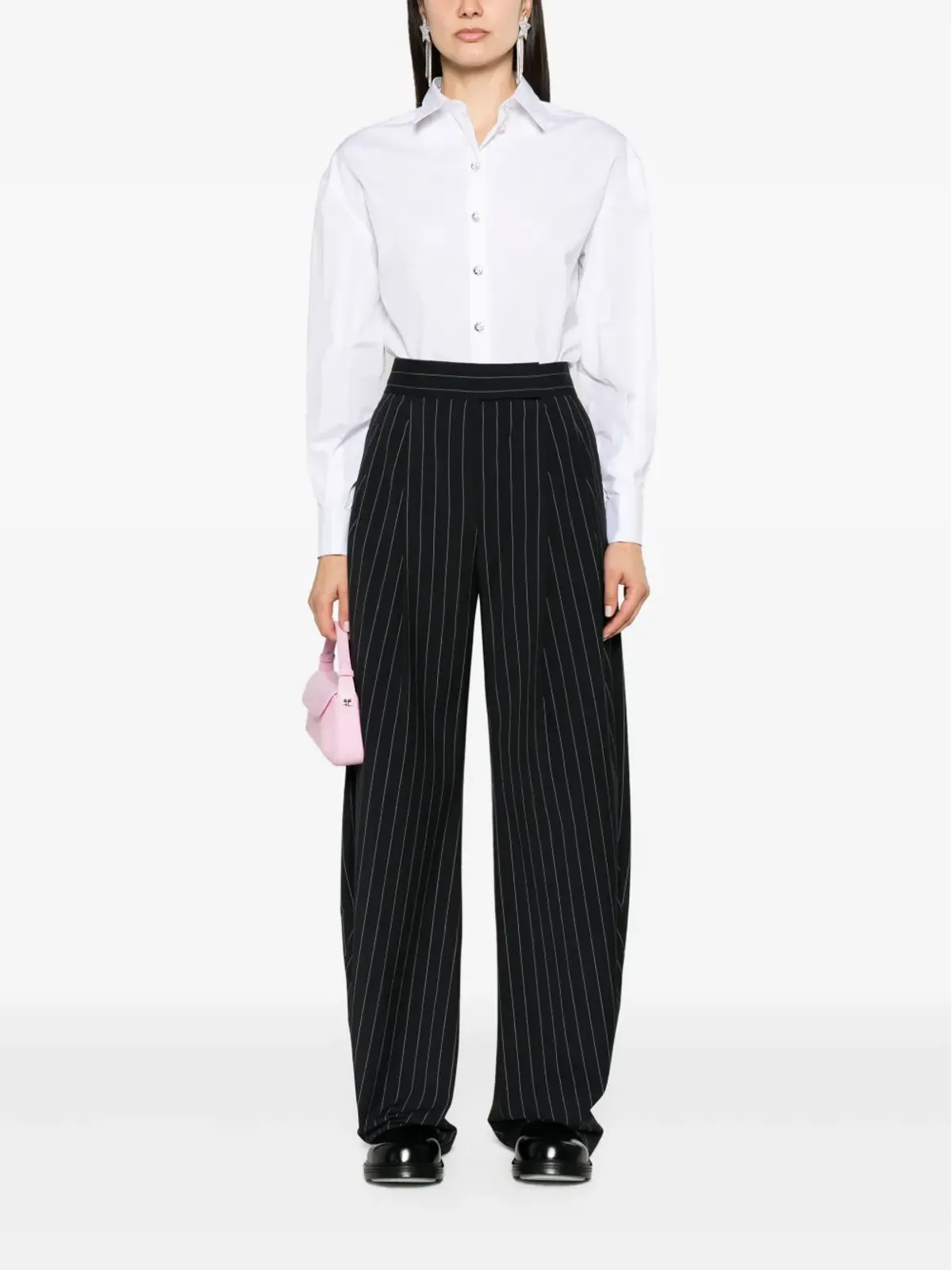 Sonia Rykiel クリスタルボタン付きポプリンシャツ - 画像2