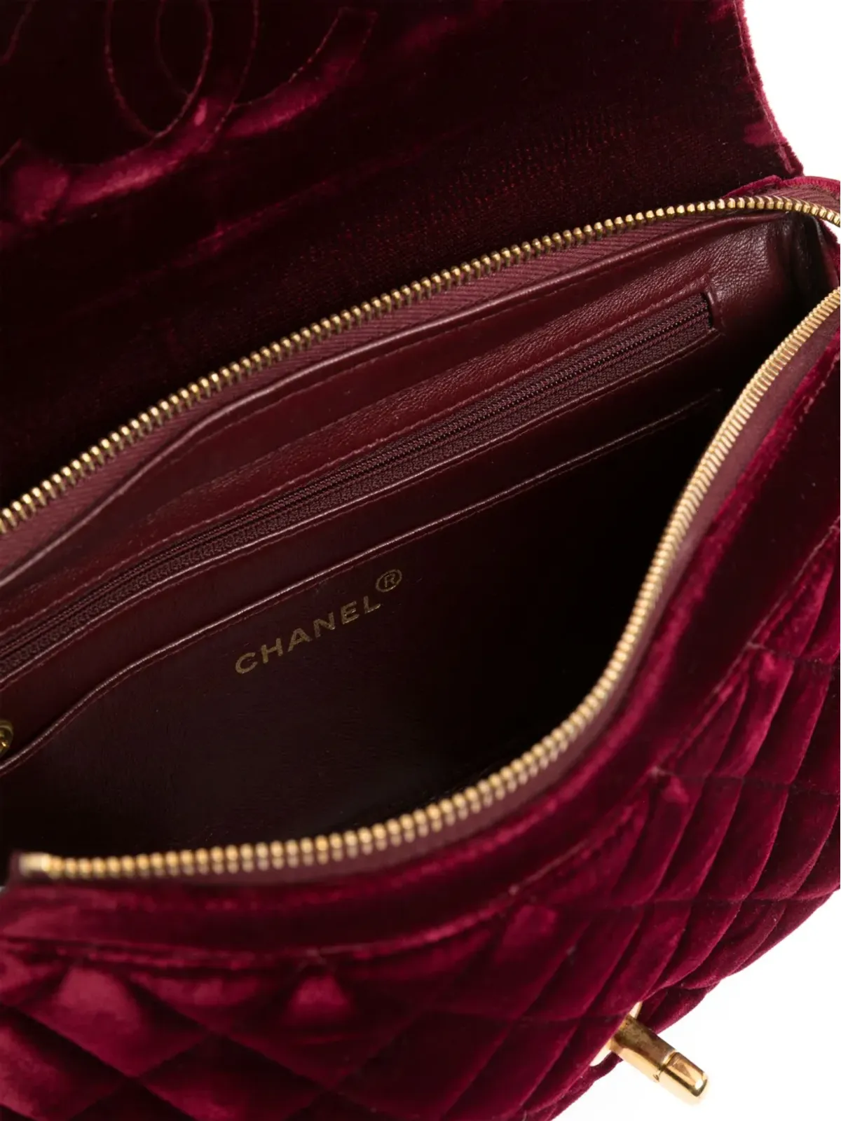CHANEL ビンテージ 1994-1996 クラシックフラップ ヴェルベット ショルダーバッグ - パープル - 画像5