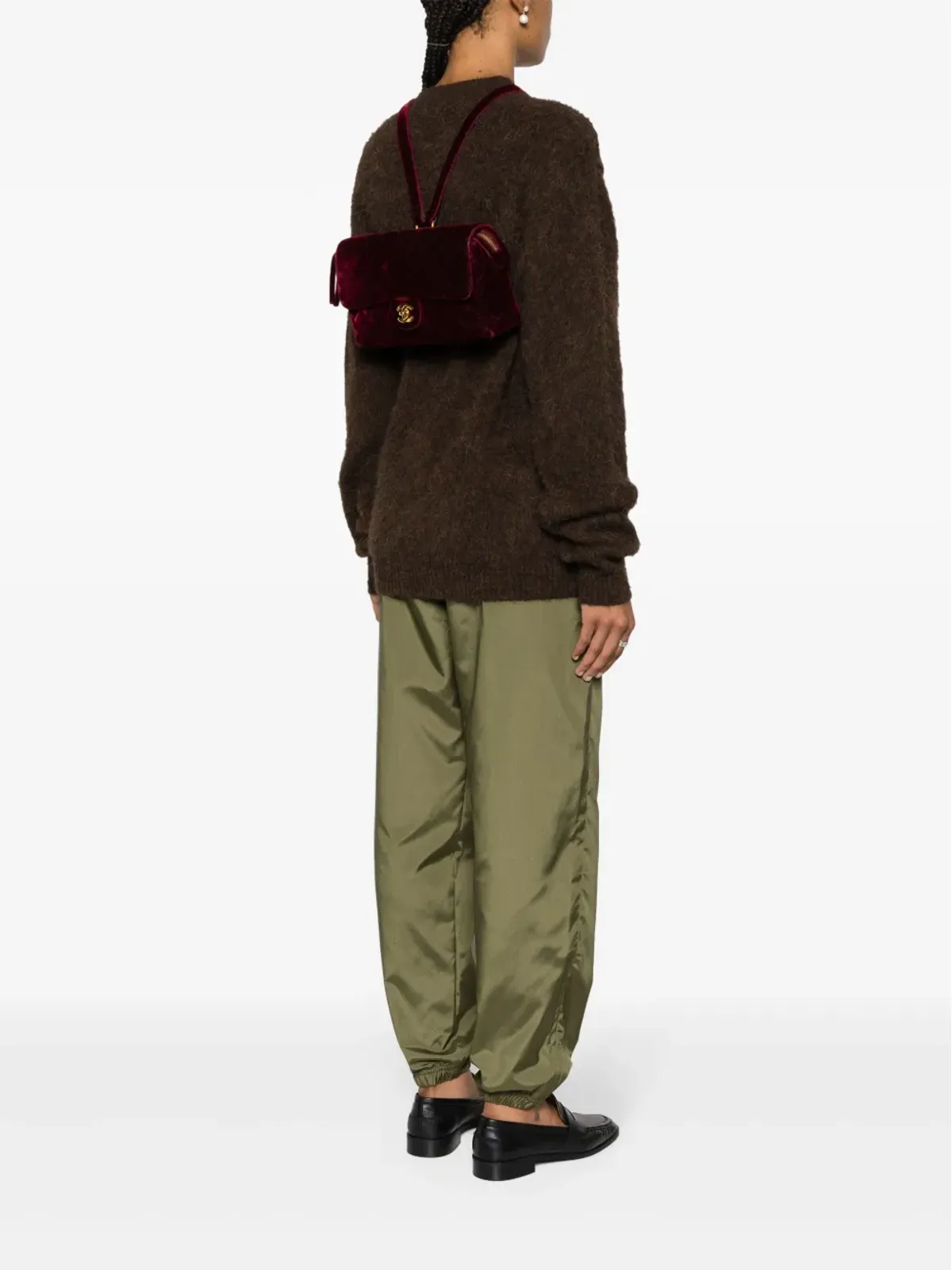 CHANEL ビンテージ 1994-1996 クラシックフラップ ヴェルベット ショルダーバッグ - パープル - 画像2