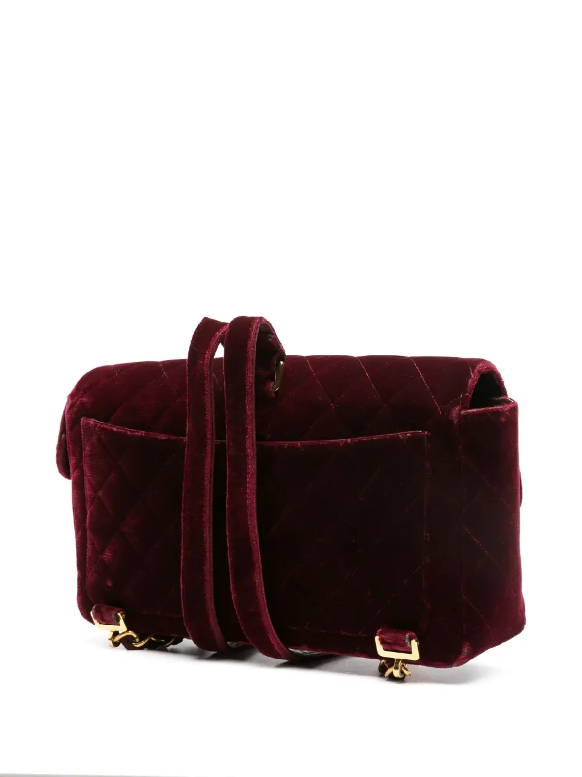 CHANEL ビンテージ 1994-1996 クラシックフラップ ヴェルベット ショルダーバッグ - パープル - 画像3