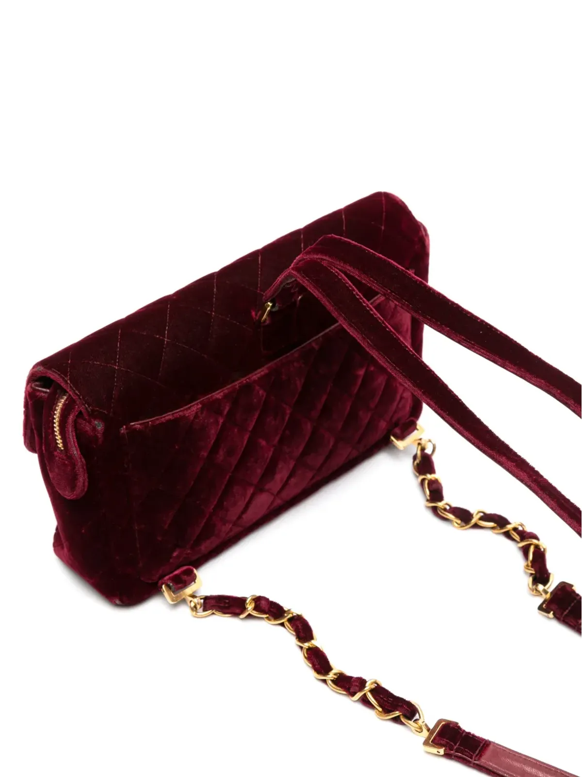 CHANEL ビンテージ 1994-1996 クラシックフラップ ヴェルベット ショルダーバッグ - パープル - 画像4