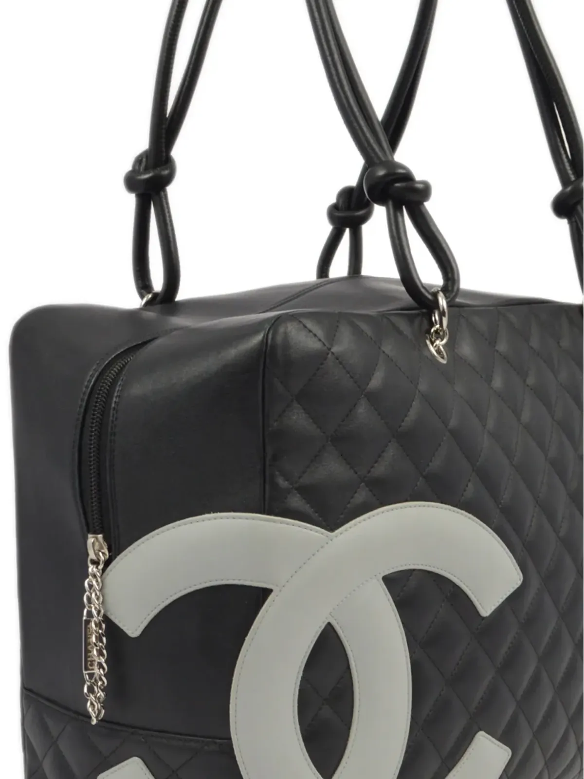 CHANEL ビンテージ 2005 Cambon Ligne ハンドバッグ - ブラック - 画像3