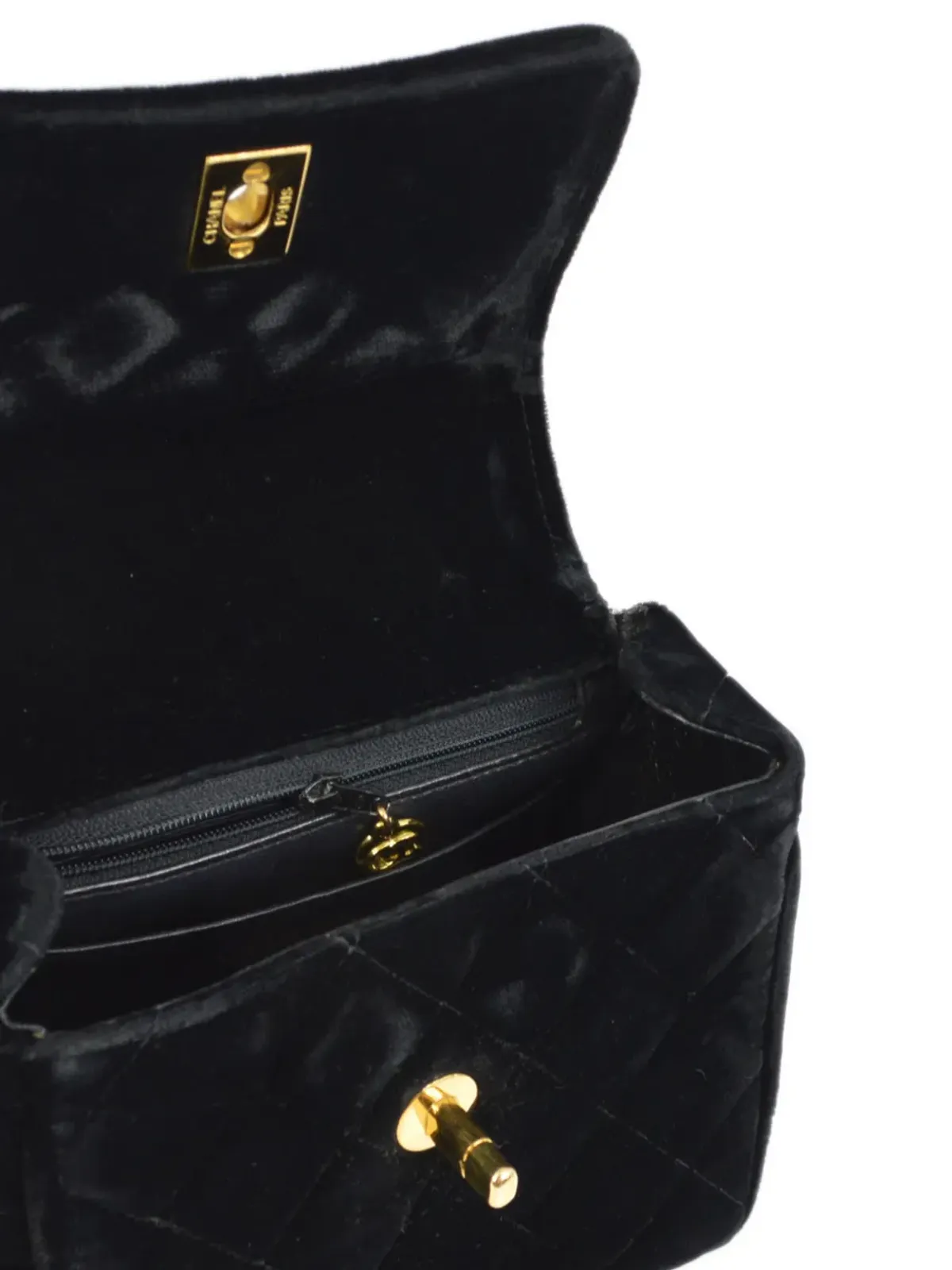 CHANEL ビンテージ 1992 ストレートフラップショルダーバッグ - ブラック - 画像4