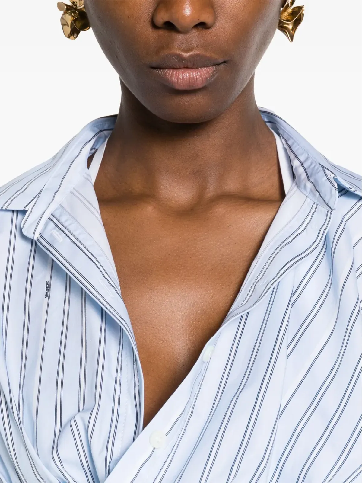 Jacquemus La Chemise Bahia ストライプシャツ ブルー - 画像5