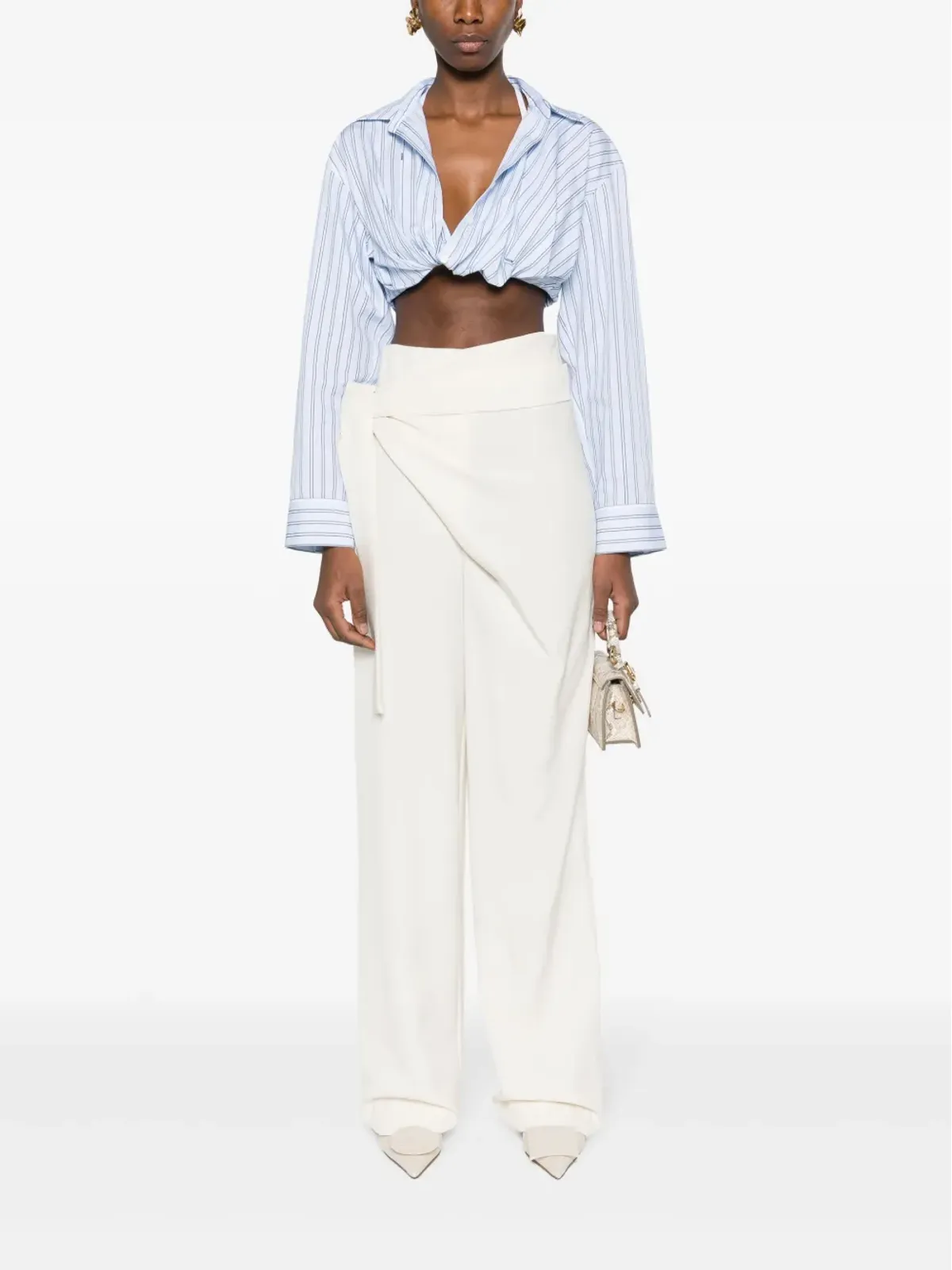 Jacquemus La Chemise Bahia ストライプシャツ ブルー - 画像2