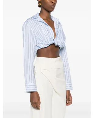 Jacquemus La Chemise Bahia ストライプシャツ ブルー - サムネイル3