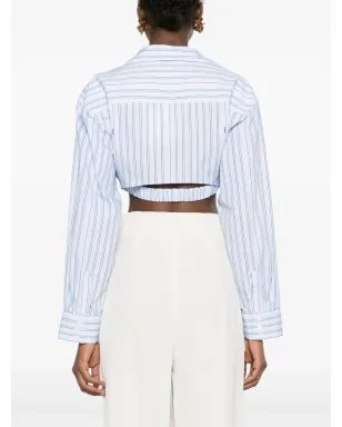 Jacquemus La Chemise Bahia ストライプシャツ ブルー - サムネイル4