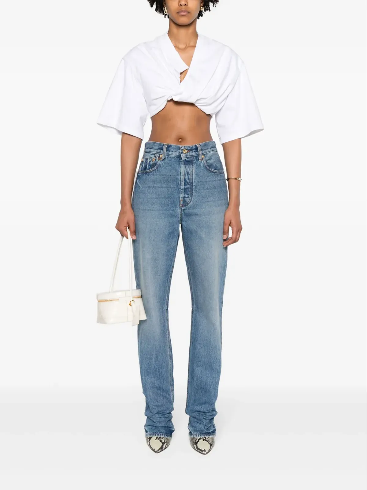 Jacquemus Le De-Nimes Droit ハイライズ・ストレートジーンズ - ブルー - 画像2