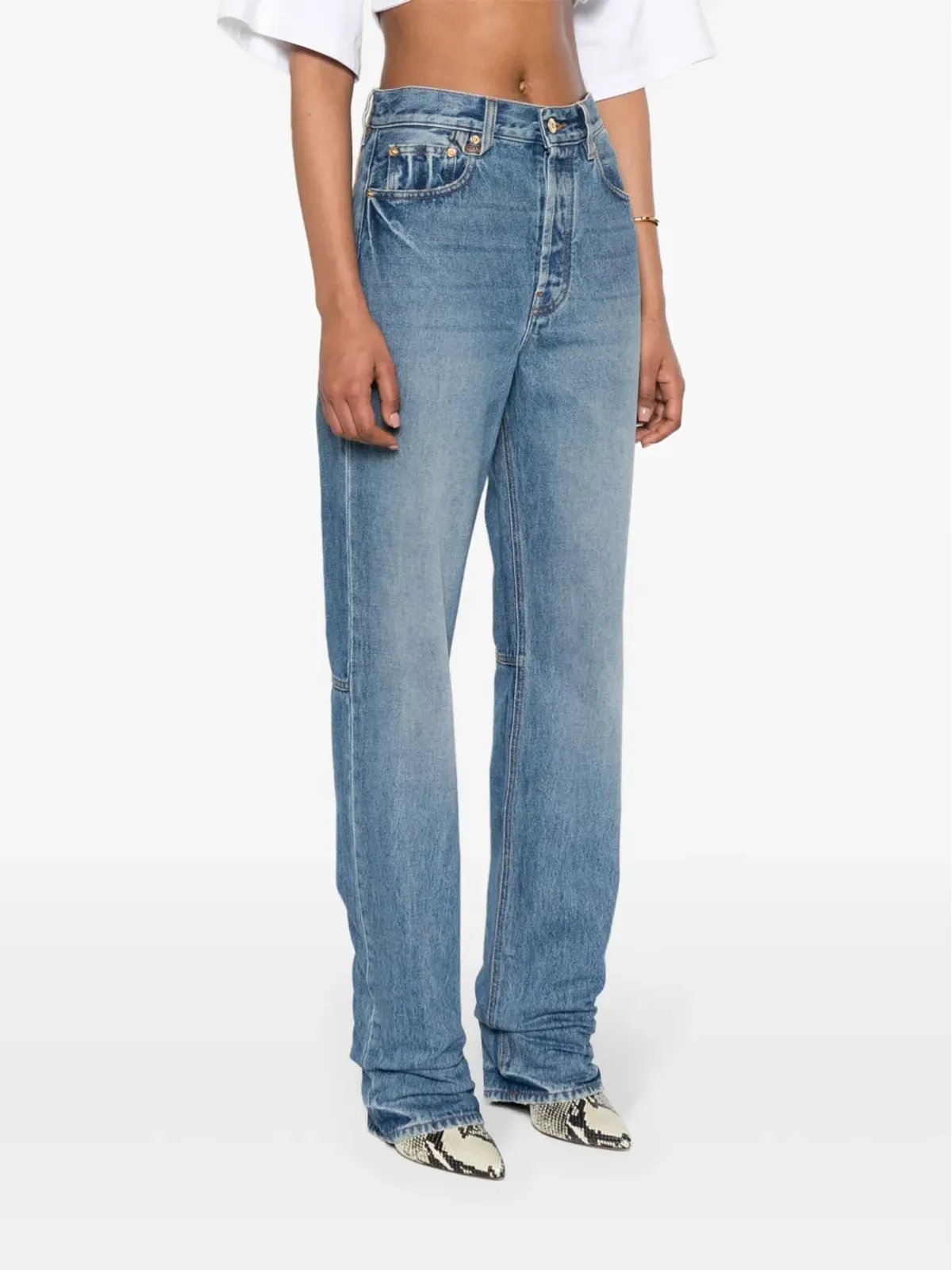 Jacquemus Le De-Nimes Droit ハイライズ・ストレートジーンズ - ブルー - 画像3