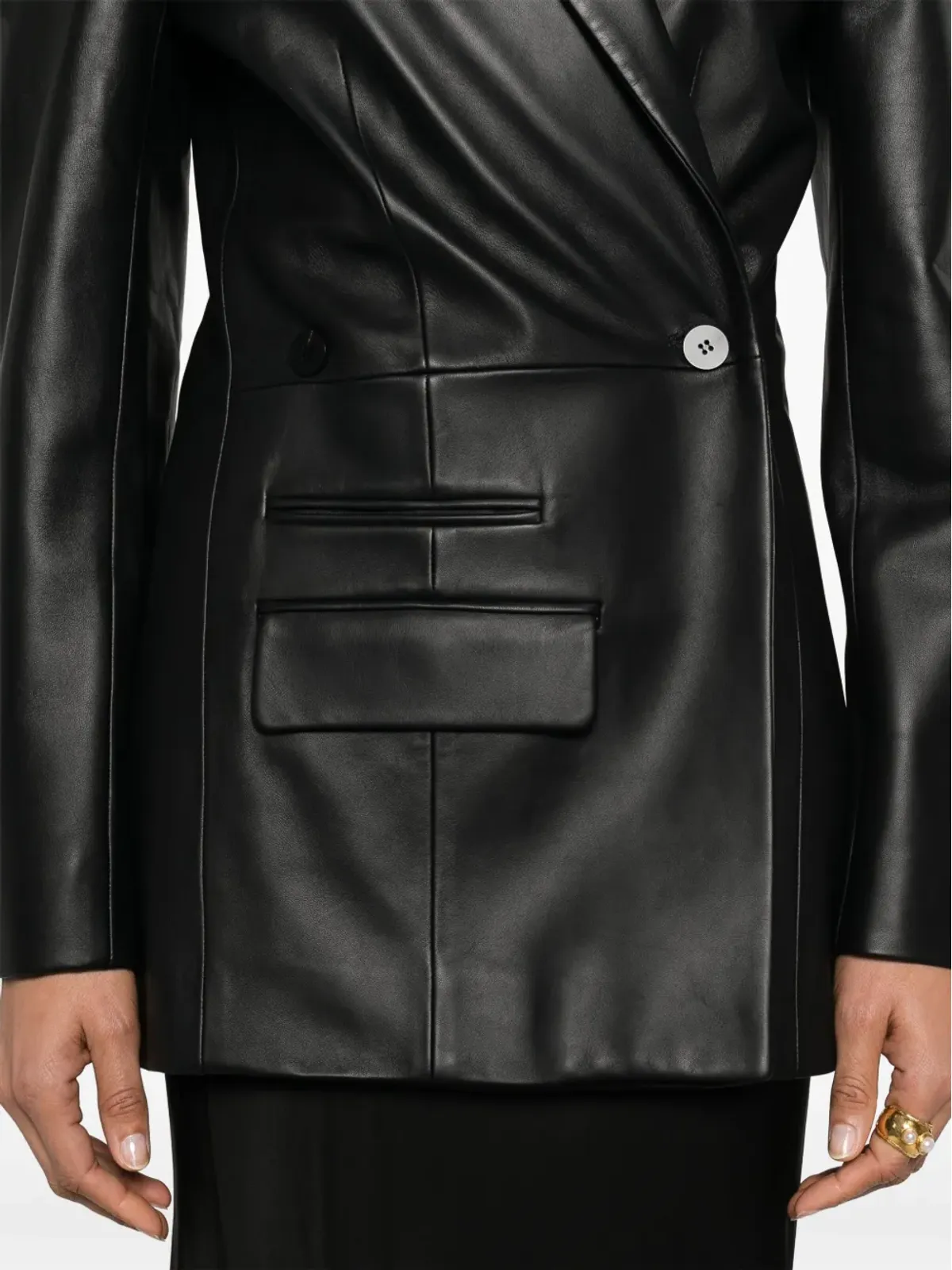 Jacquemus La Veste Tibau Cuir レザー ブレザー - ブラック - 画像5