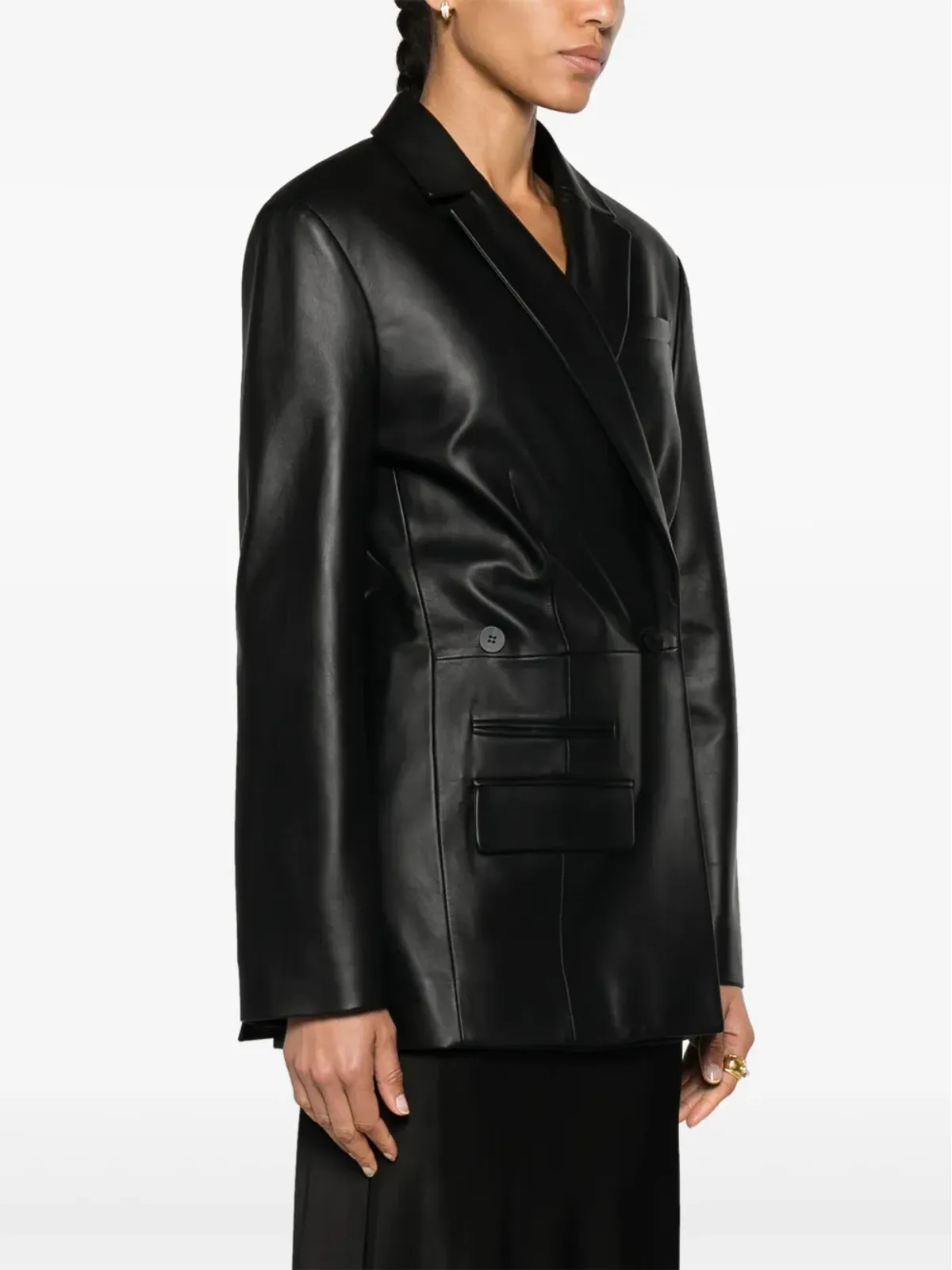 Jacquemus La Veste Tibau Cuir レザー ブレザー - ブラック - 画像3
