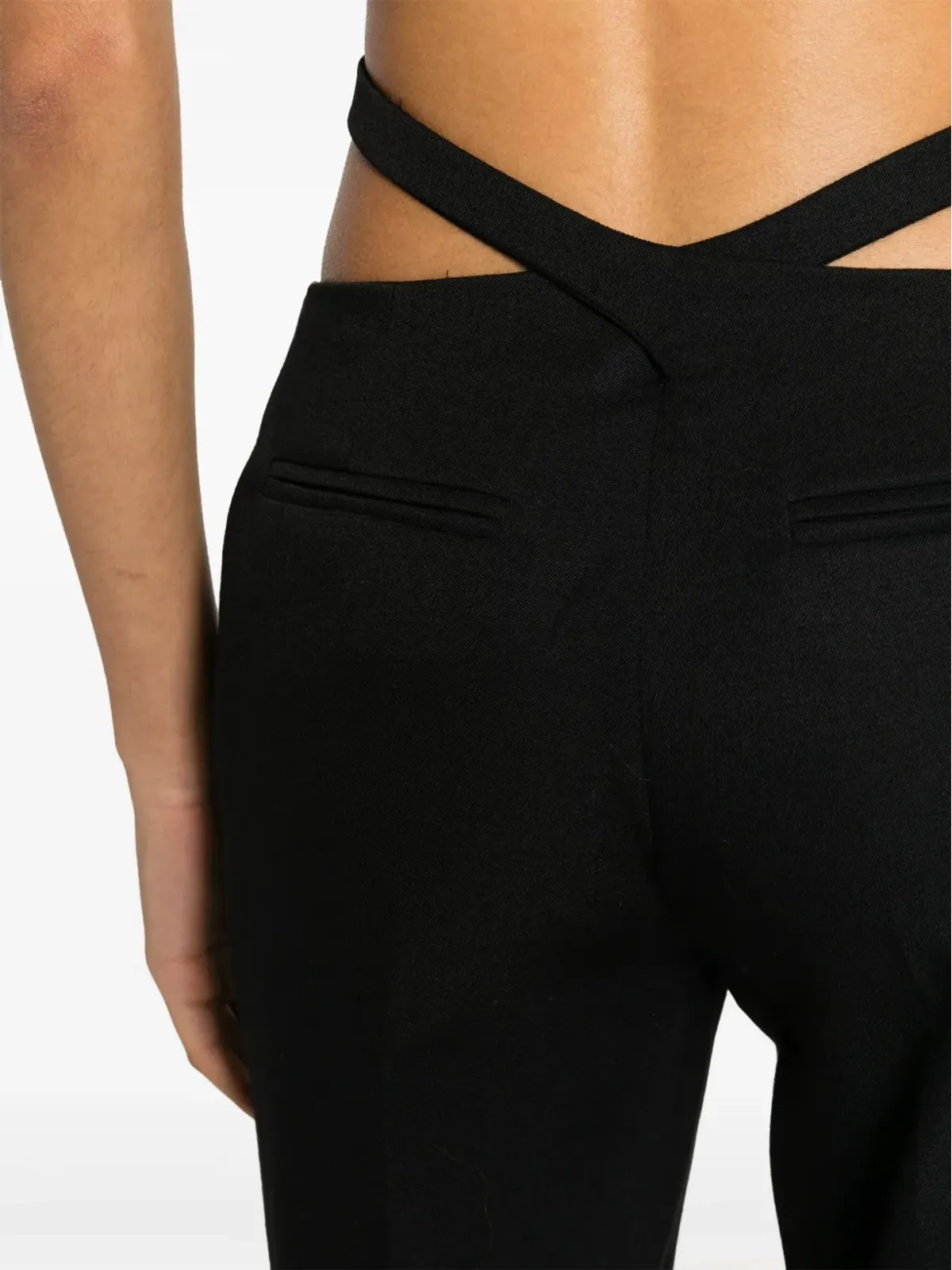 The Attico ウエストストラップ付き ウールパンツ ブラック - 画像5