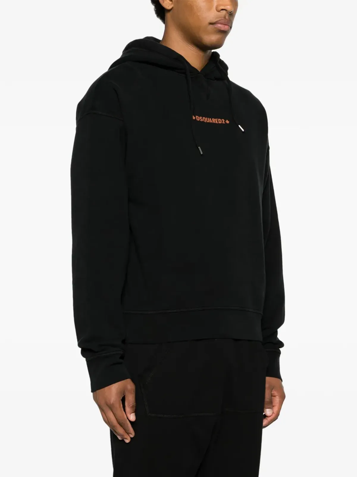 DSQUARED2 Cipro ロゴプリント コットン フーディ - ブラック - 画像3