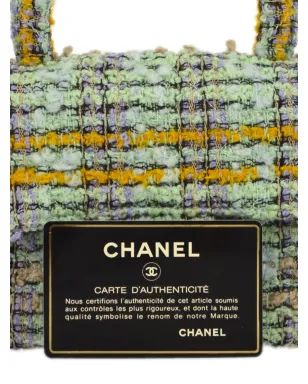 CHANEL ビンテージ 1992 ミニクラシックフラップ ツイード ハンドバッグ - グリーン - サムネイル5