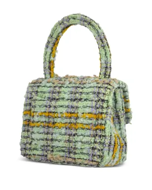 CHANEL ビンテージ 1992 ミニクラシックフラップ ツイード ハンドバッグ - グリーン - サムネイル2