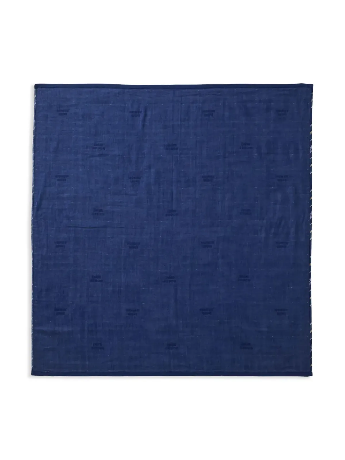 Miki House check-pattern cotton blanket - Blue - 画像2