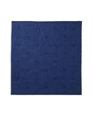 Miki House check-pattern cotton blanket - Blue - サムネイル2