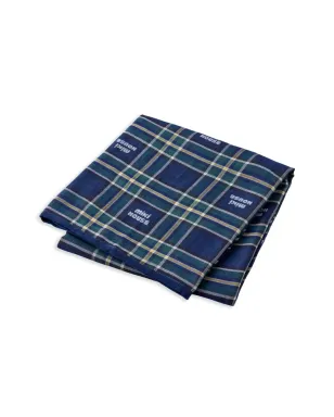 Miki House check-pattern cotton blanket - Blue - サムネイル4