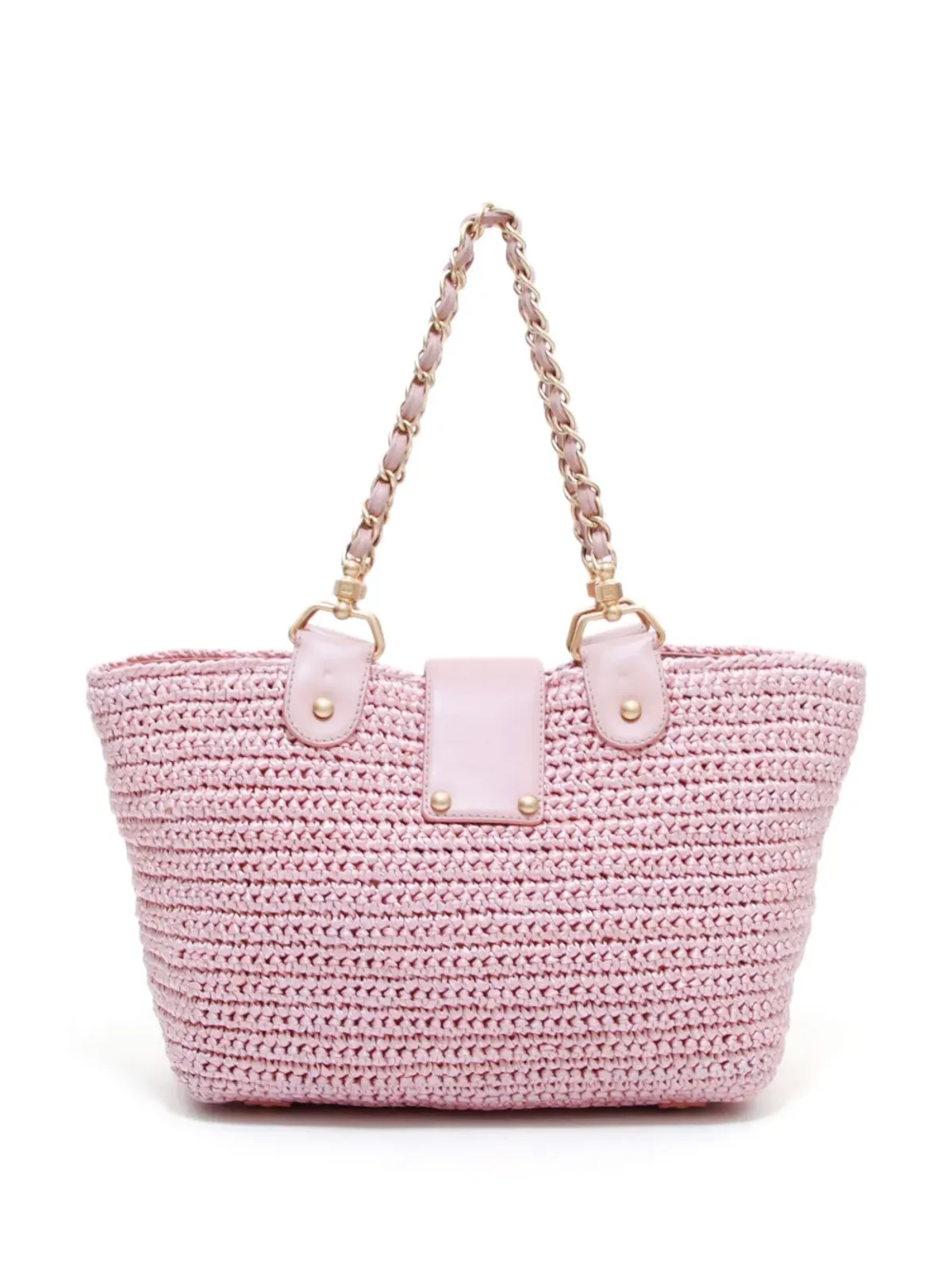 CHANEL ビンテージ 2005 CC ラフィア トートバッグ - ピンク - 画像2