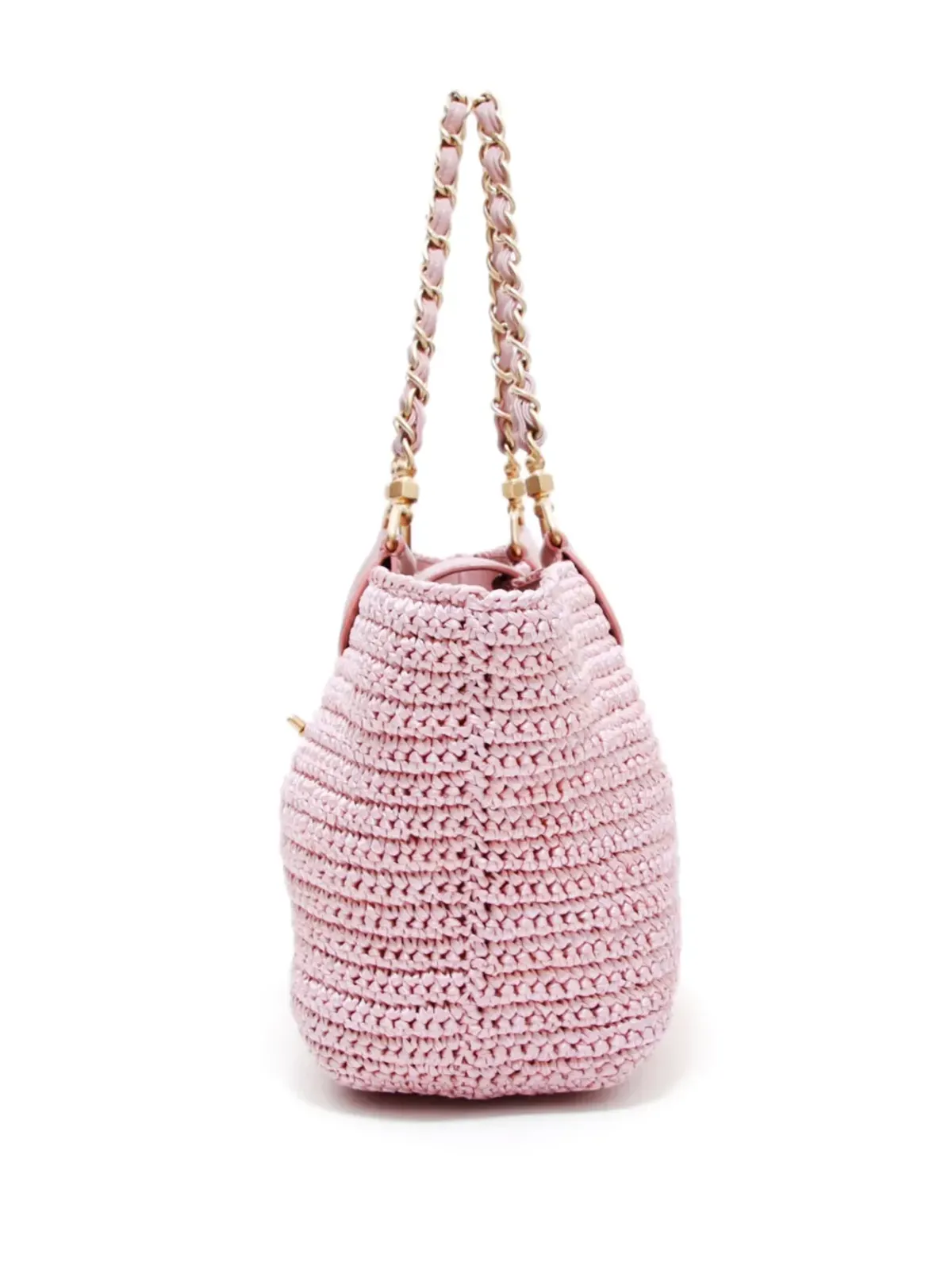 CHANEL ビンテージ 2005 CC ラフィア トートバッグ - ピンク - 画像4