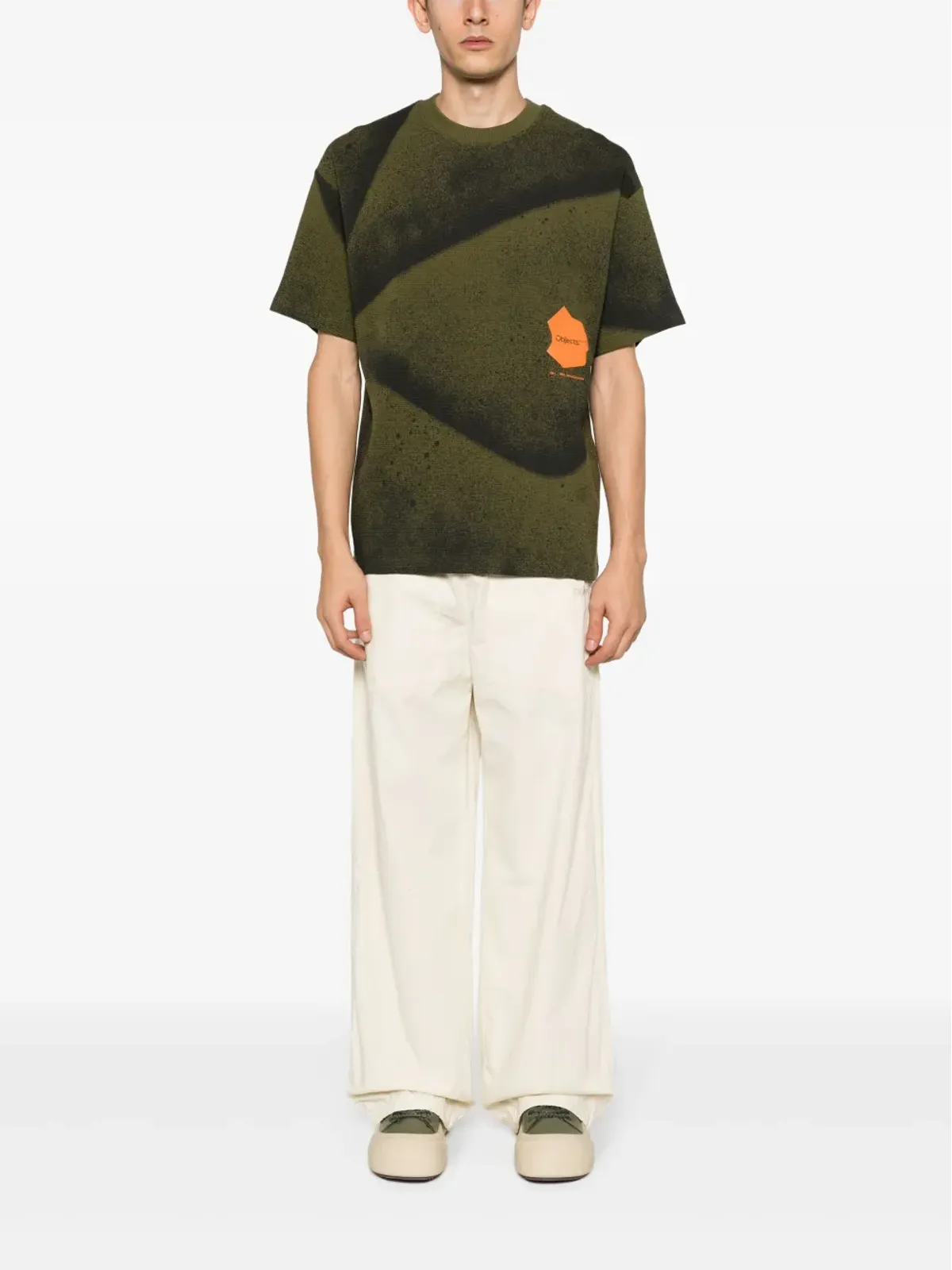 OBJECTS IV LIFE ワッフルロゴプリント コットンTシャツ - 画像2