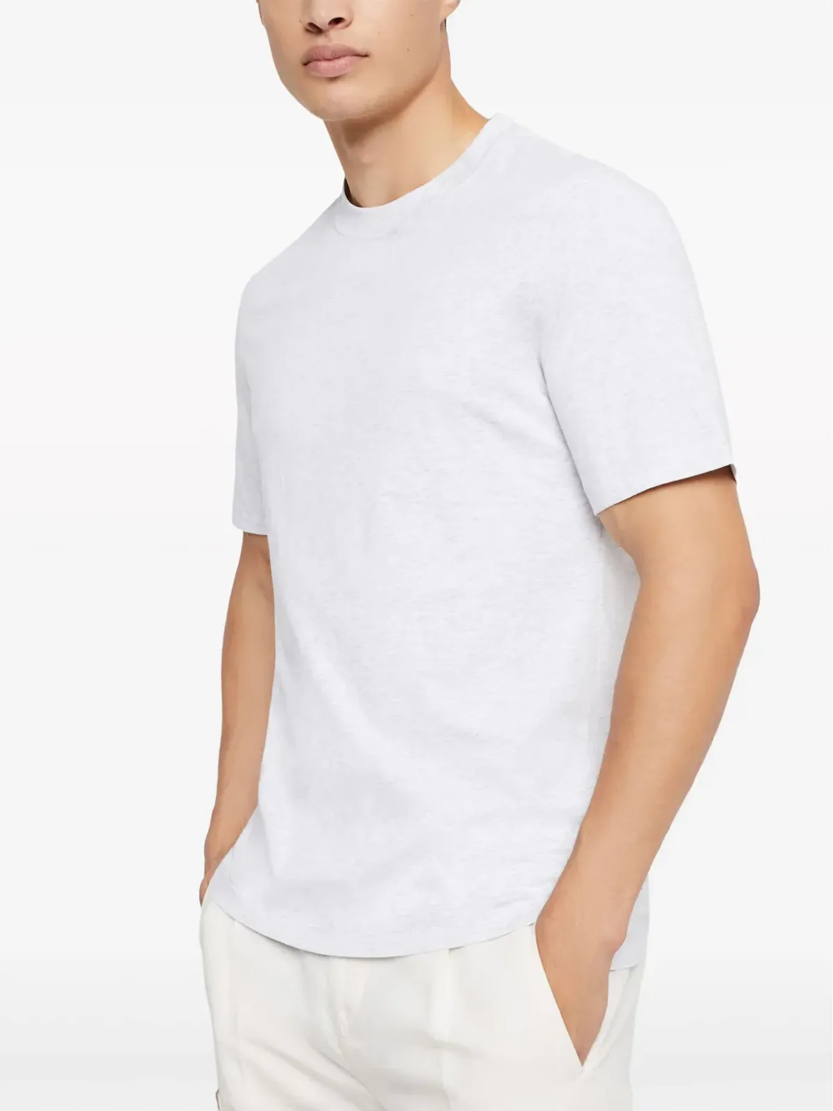 Brunello Cucinelli メランジェ風コットン混紡Tシャツ - グレー - 画像2