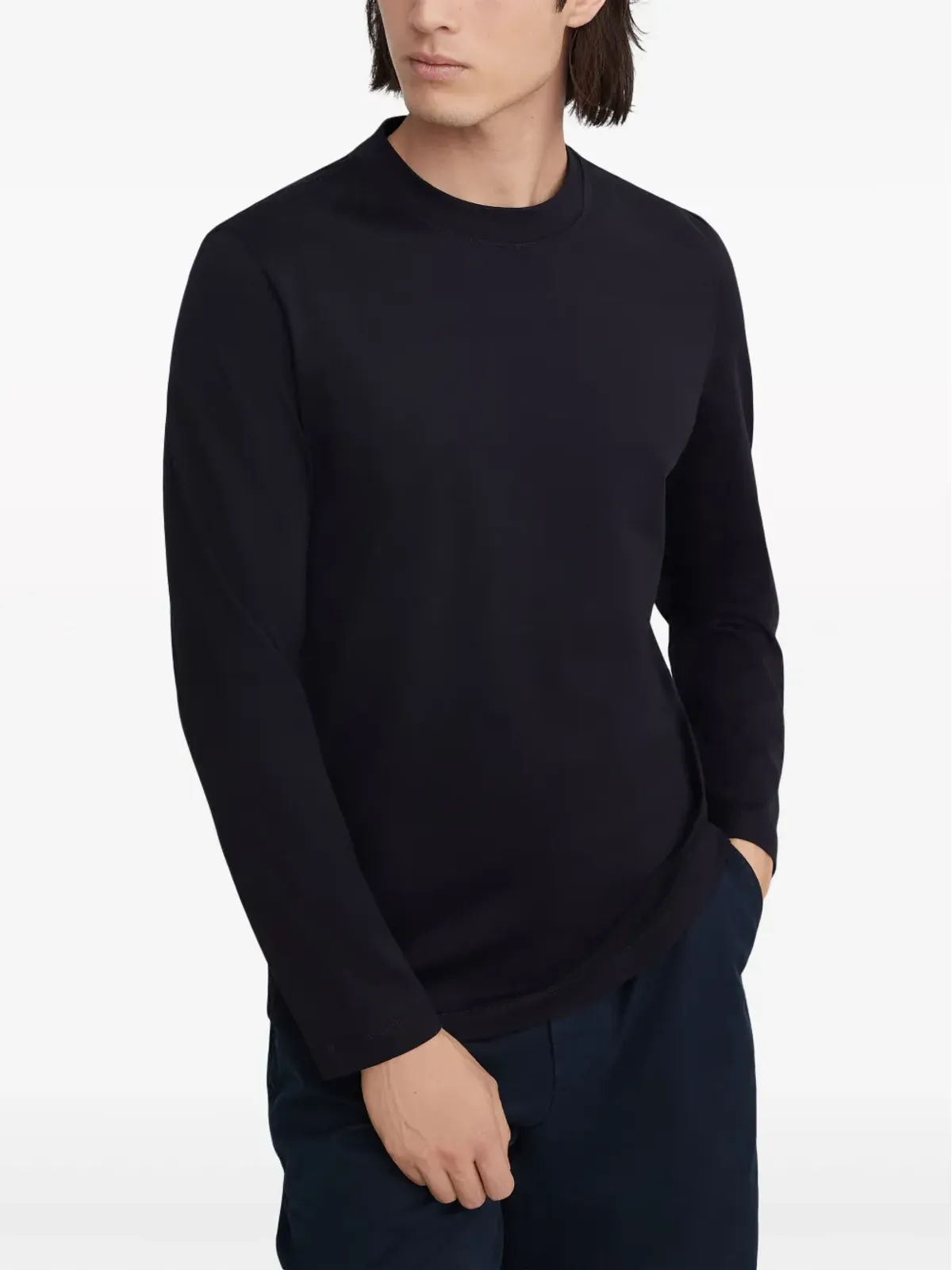 Brunello Cucinelli リブネック コットンTシャツ - ブラック - 画像3
