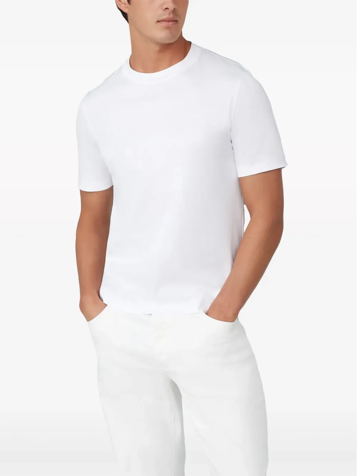 Brunello Cucinelli クルーネック ジャージー コットン Tシャツ - ホワイト - 画像2