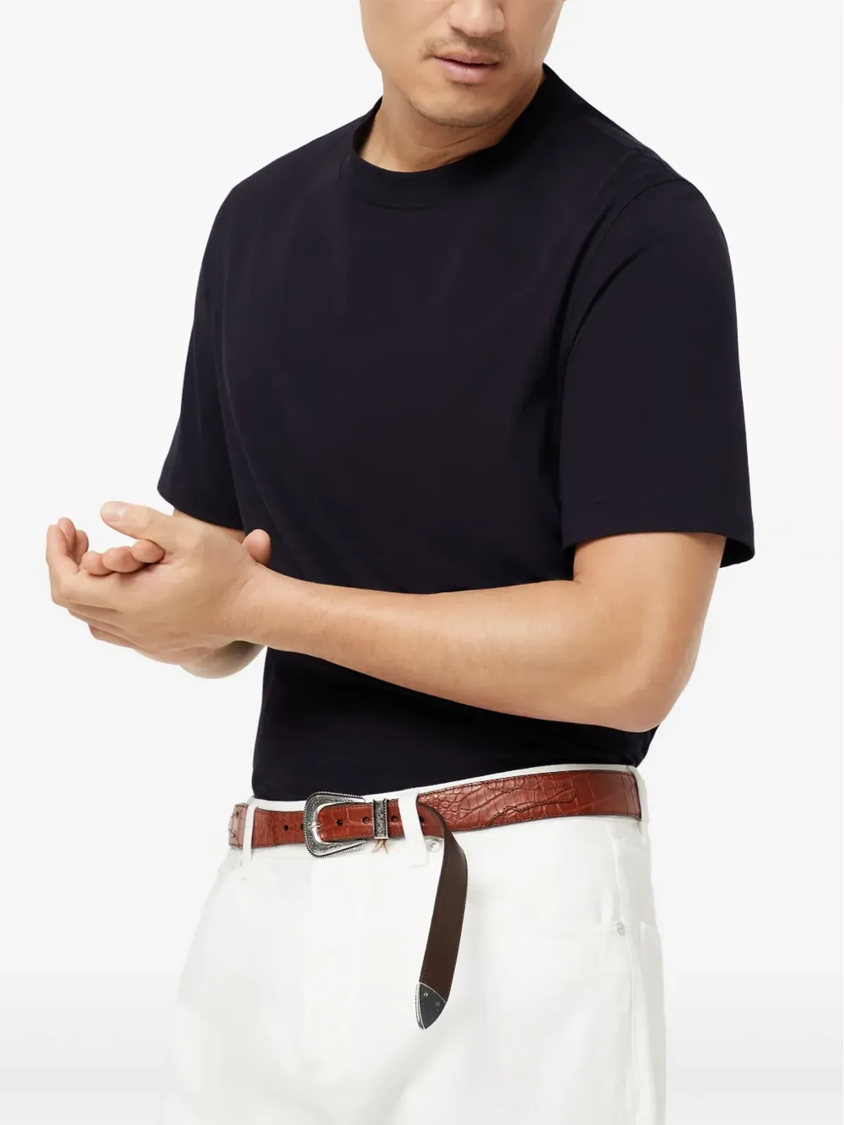 Brunello Cucinelli クルーネック コットンジャージー Tシャツ - ブルー - 画像5