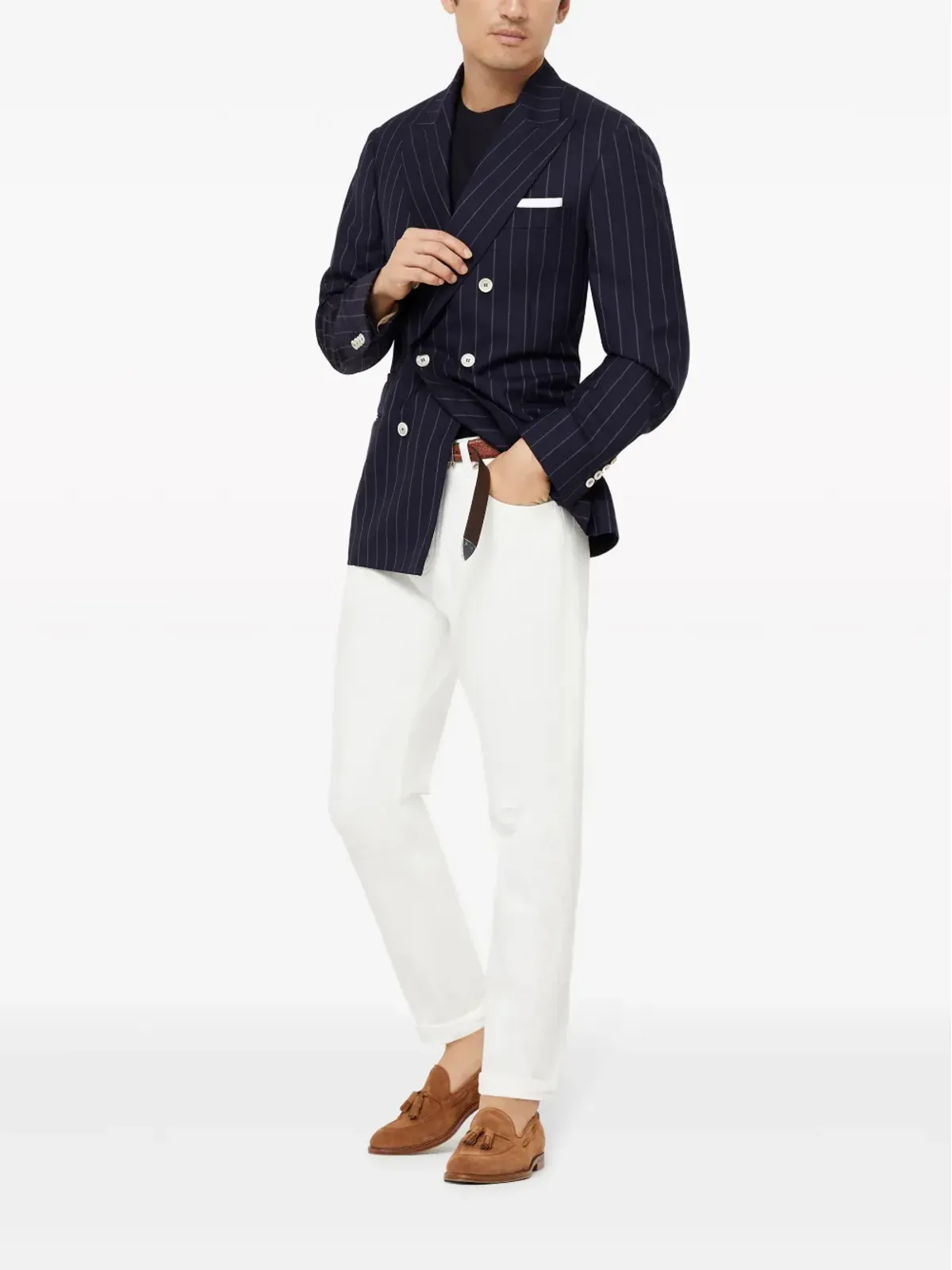 Brunello Cucinelli クルーネック コットンジャージー Tシャツ - ブルー - 画像2