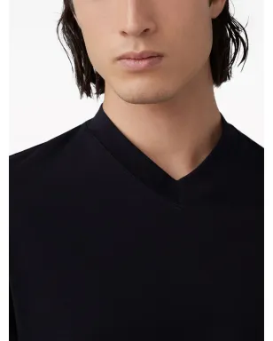 Brunello Cucinelli Vネック コットンTシャツ ブラック - サムネイル5