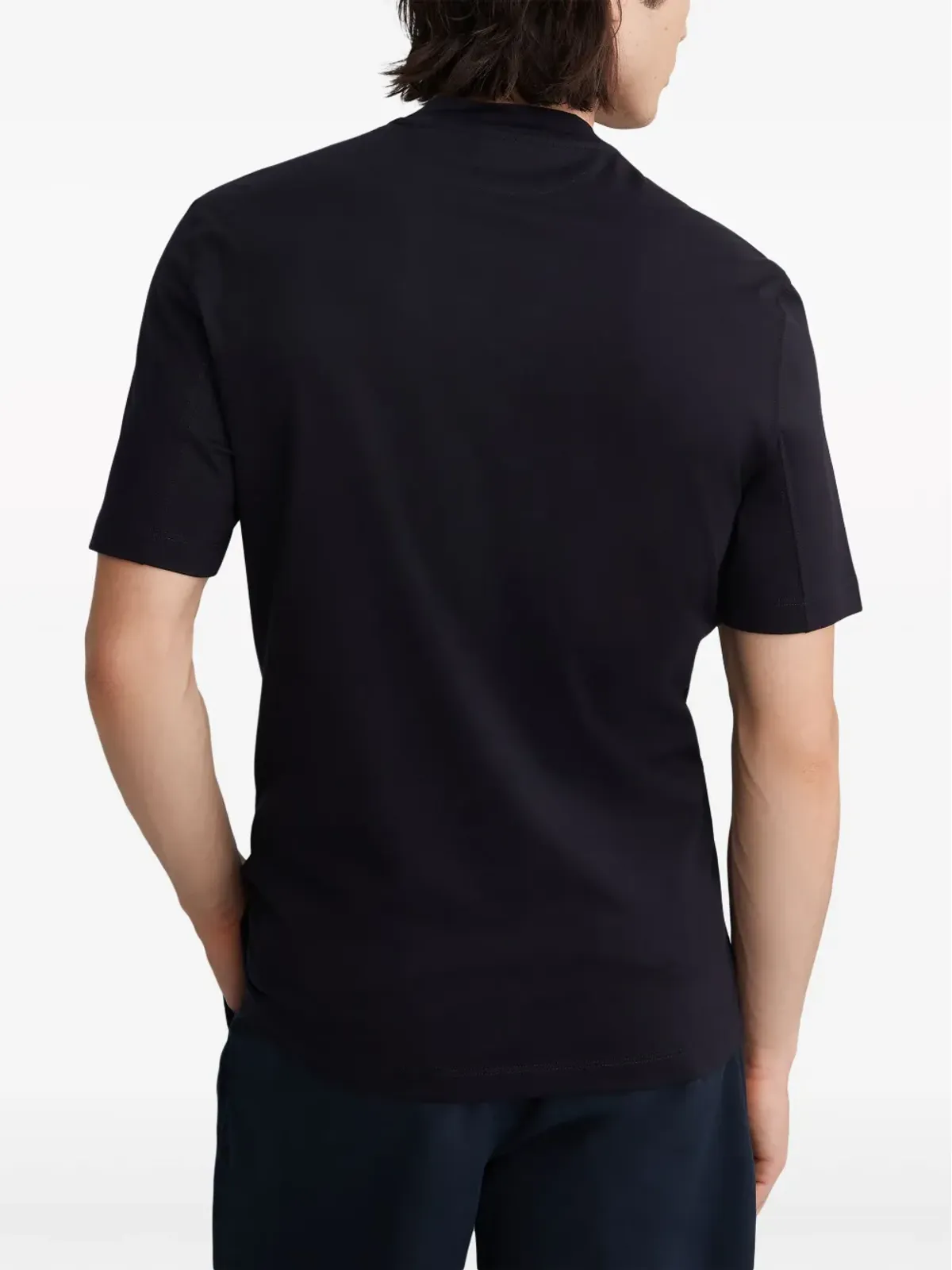 Brunello Cucinelli Vネック コットンTシャツ ブラック - 画像3