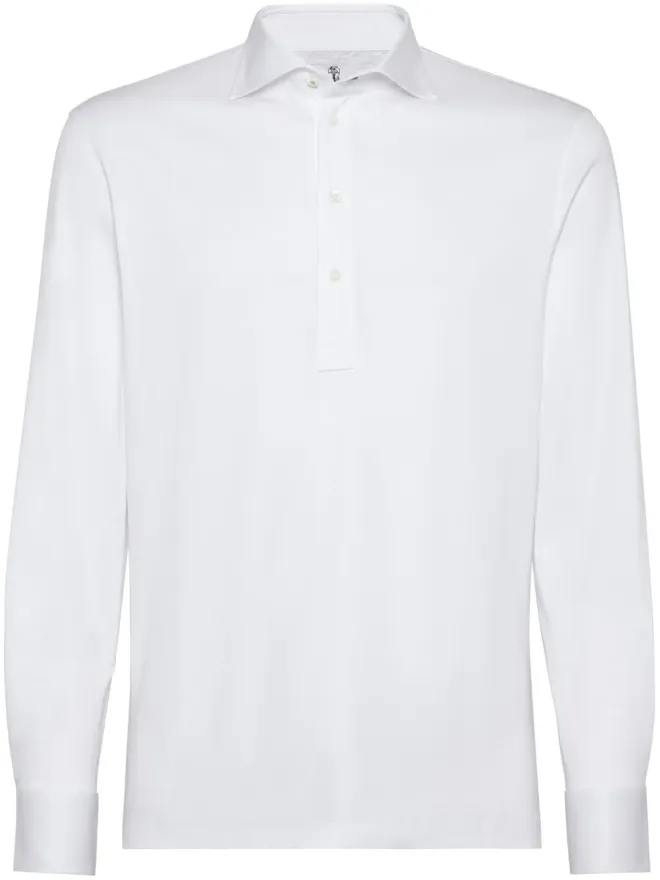 Brunello Cucinelli Brunello Cucinelli 半袖コットン混紡ポロシャツ ホワイトの商品画像
