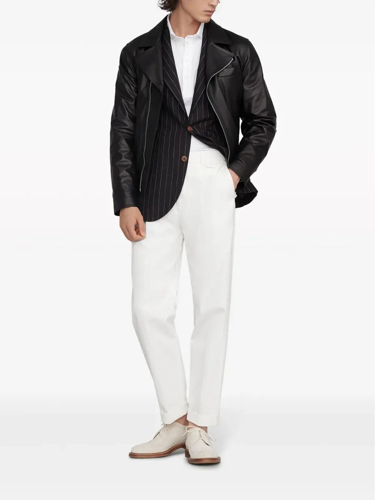 Brunello Cucinelli 半袖コットン混紡ポロシャツ ホワイト - 画像2