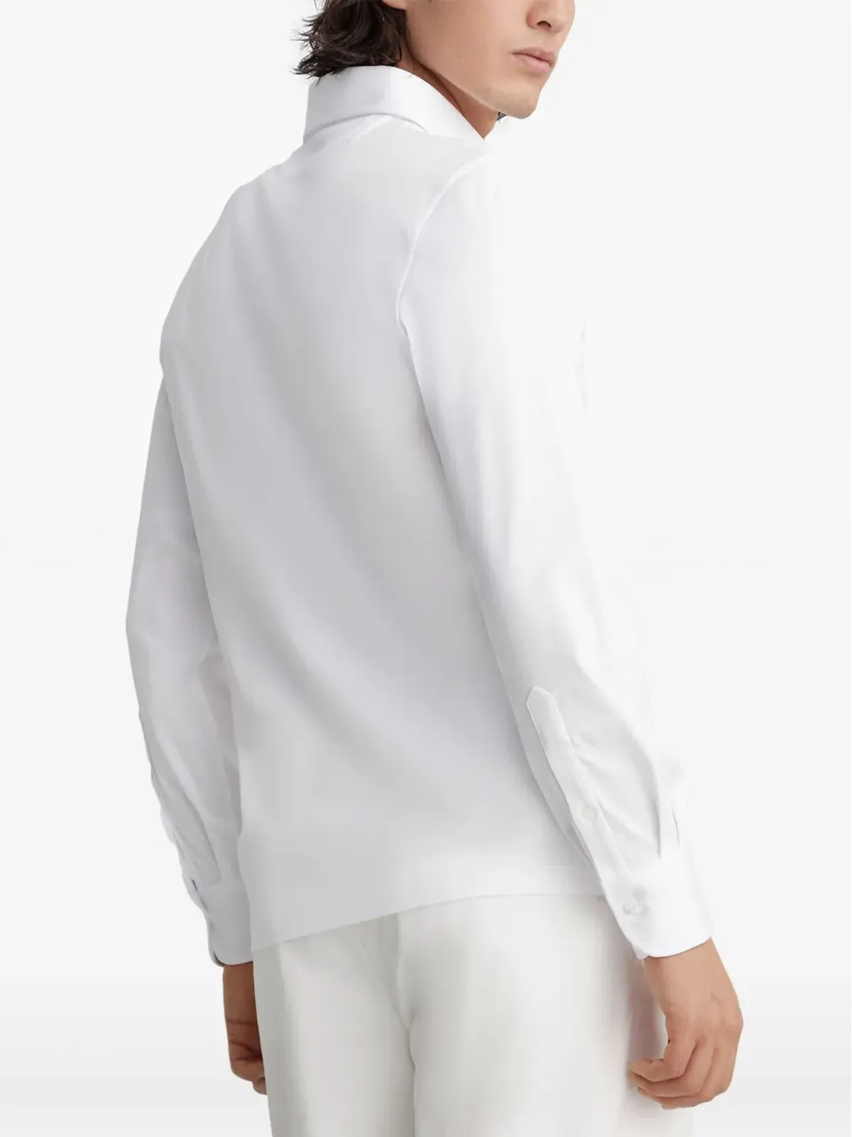 Brunello Cucinelli 半袖コットン混紡ポロシャツ ホワイト - 画像4