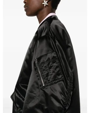STAND STUDIO Prim satin bomber jacket - Black - サムネイル5