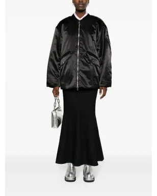 STAND STUDIO Prim satin bomber jacket - Black - サムネイル2