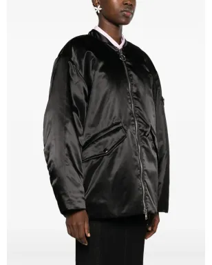 STAND STUDIO Prim satin bomber jacket - Black - サムネイル3