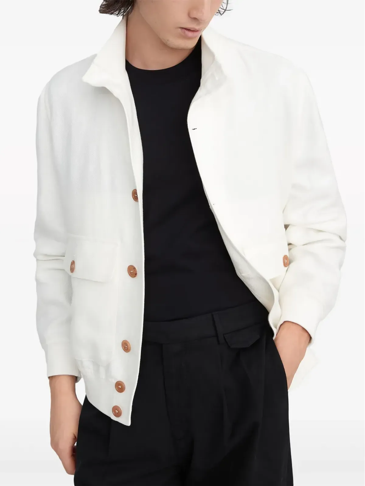 Brunello Cucinelli ラウンドネック長袖Tシャツ ブラック - 画像2