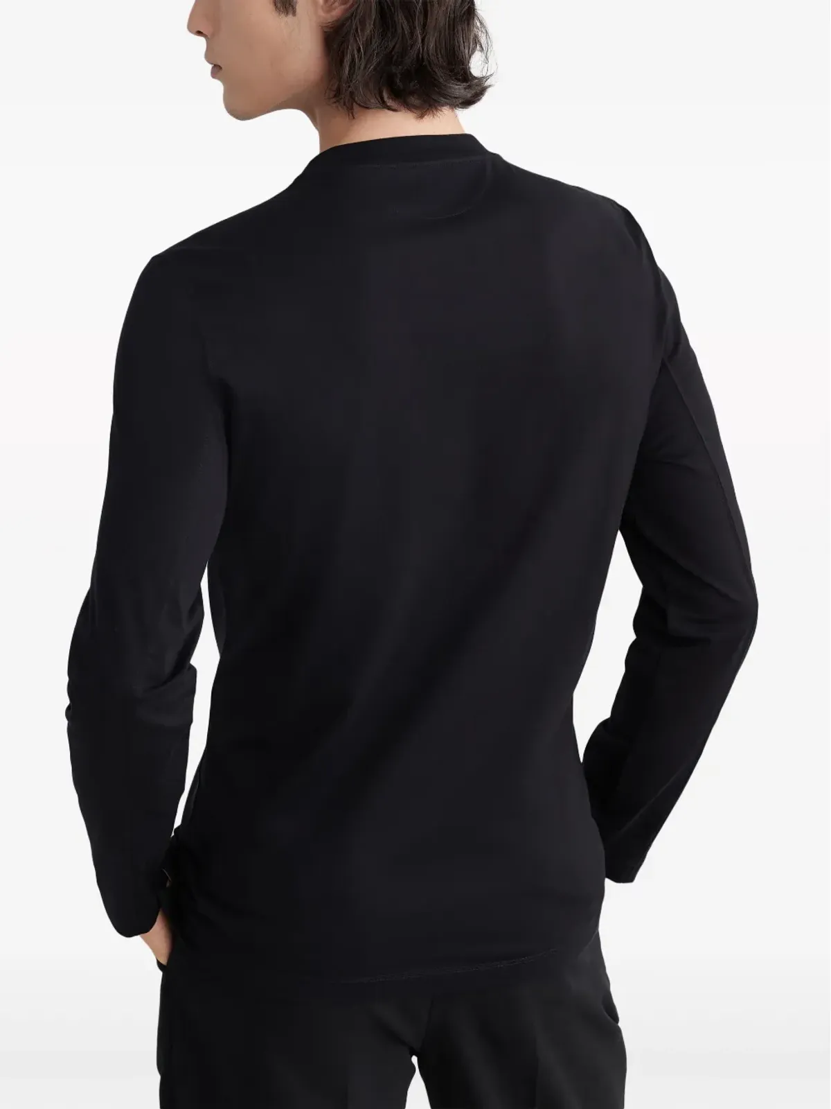 Brunello Cucinelli ラウンドネック長袖Tシャツ ブラック - 画像3