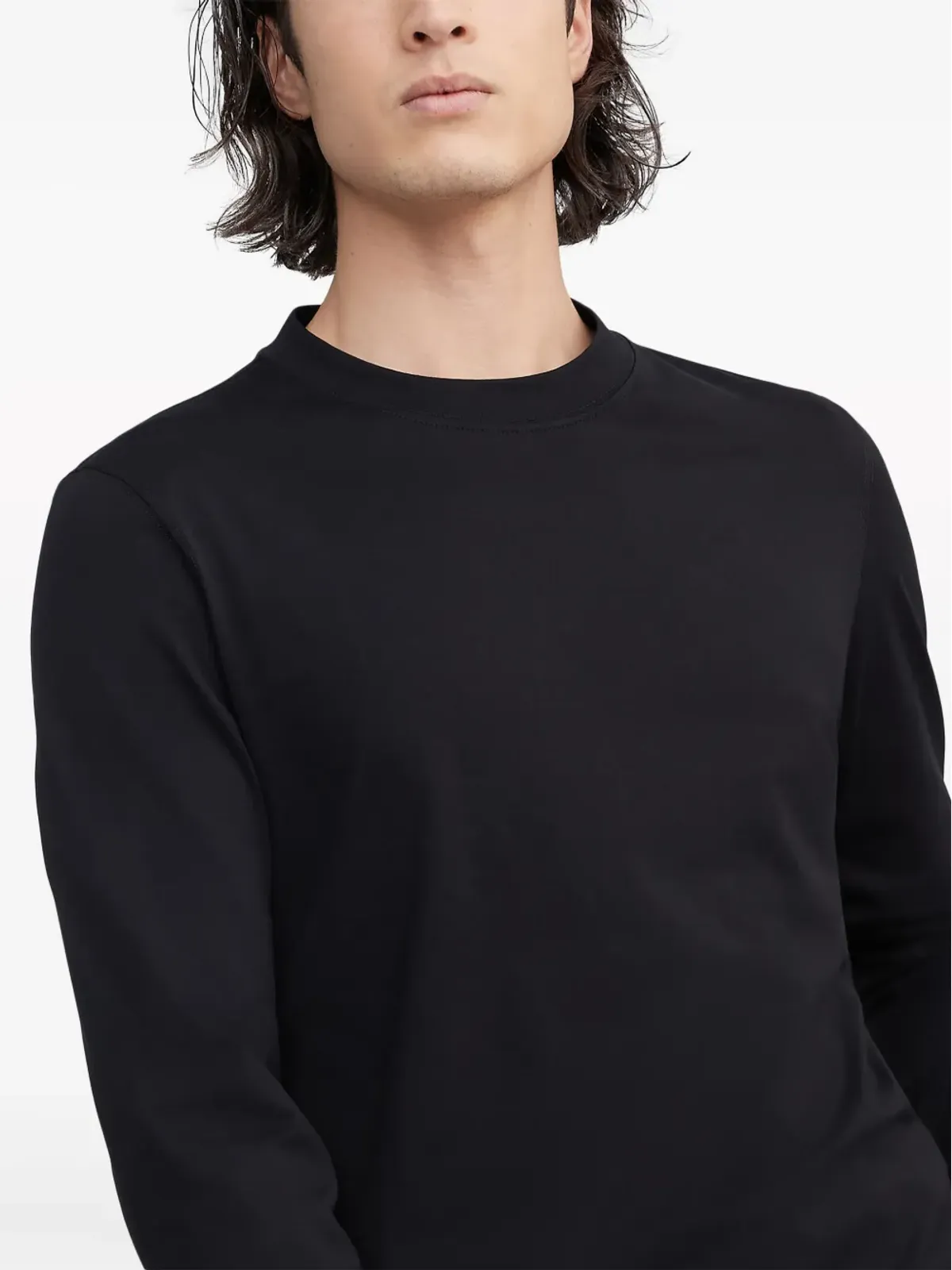 Brunello Cucinelli ラウンドネック長袖Tシャツ ブラック - 画像4