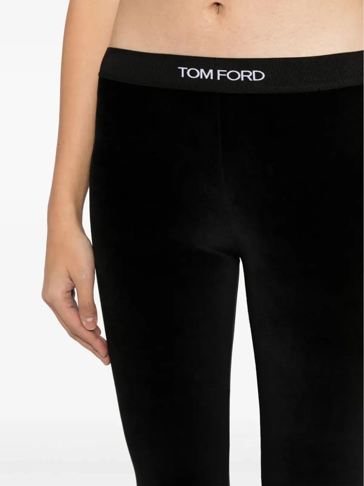 TOM FORD ベルベット ロゴ入りウエストバンド レギンス - 画像5