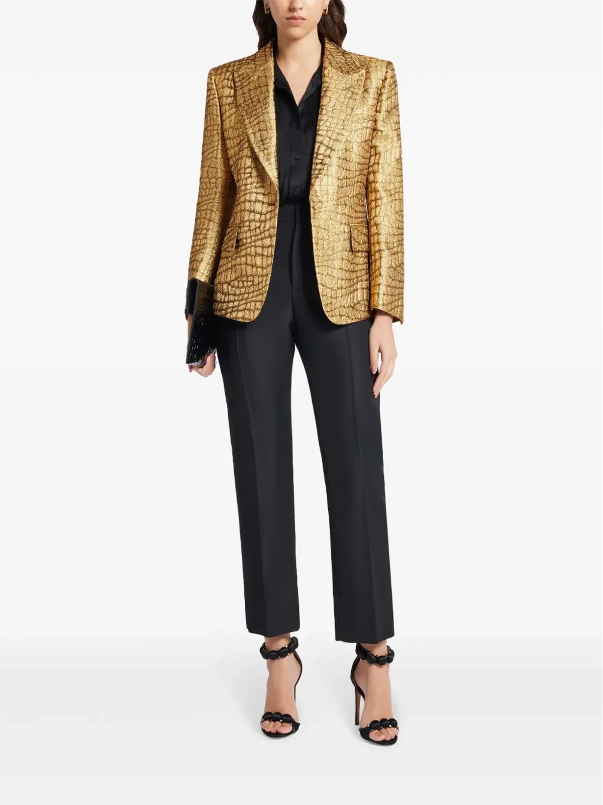 TOM FORD 蛇皮風の織りブレザー - ゴールド - 画像2