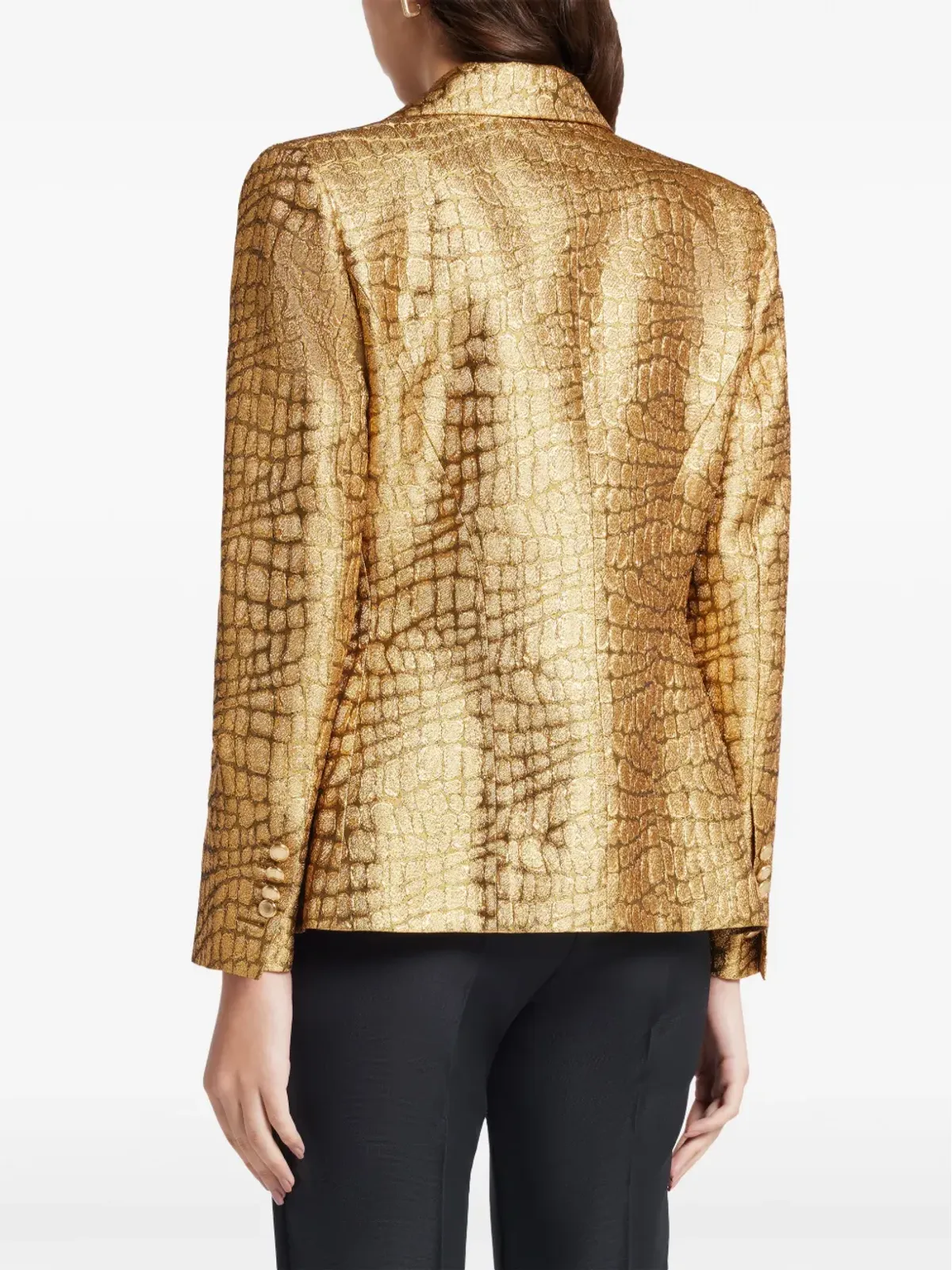 TOM FORD 蛇皮風の織りブレザー - ゴールド - 画像4