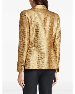 TOM FORD 蛇皮風の織りブレザー - ゴールド - サムネイル4