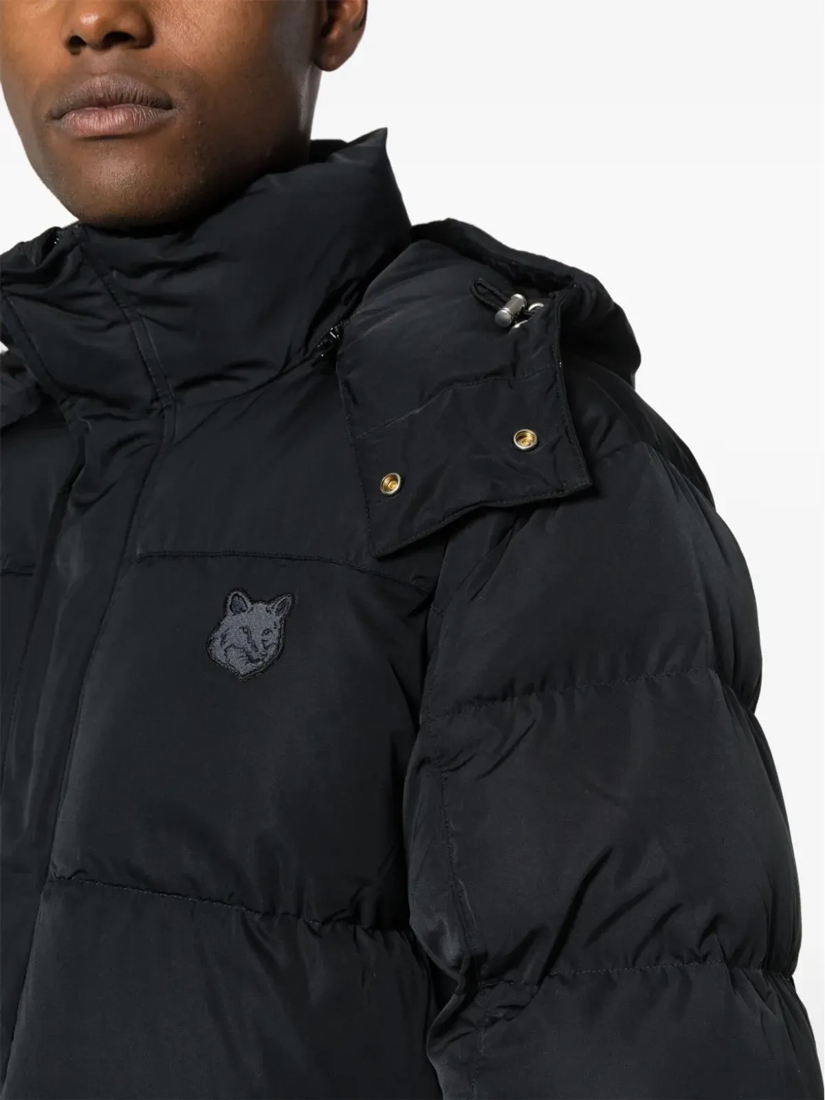 Maison Kitsuné ロゴアップリケ付き フード付きダウンジャケット - ブラック - 画像5