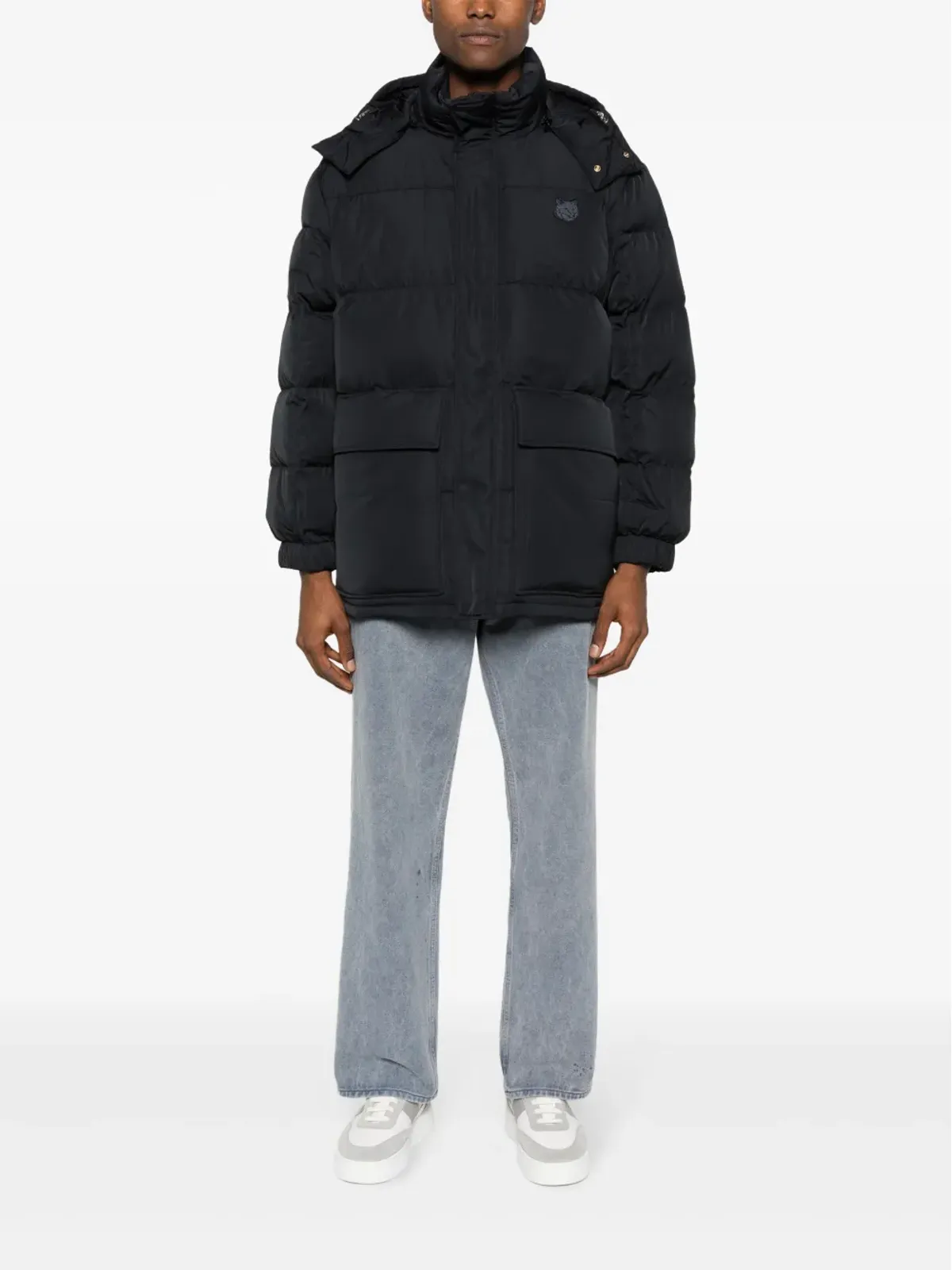 Maison Kitsuné ロゴアップリケ付き フード付きダウンジャケット - ブラック - 画像2